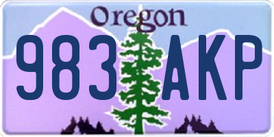 OR license plate 983AKP