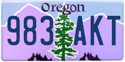 OR license plate 983AKT