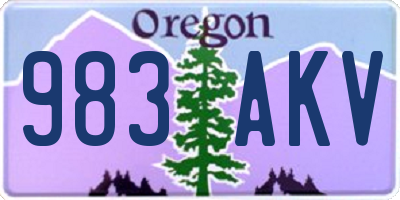 OR license plate 983AKV