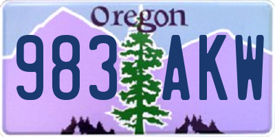 OR license plate 983AKW