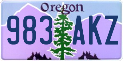 OR license plate 983AKZ
