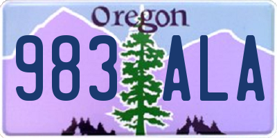 OR license plate 983ALA