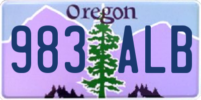 OR license plate 983ALB