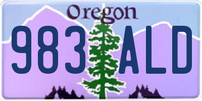 OR license plate 983ALD