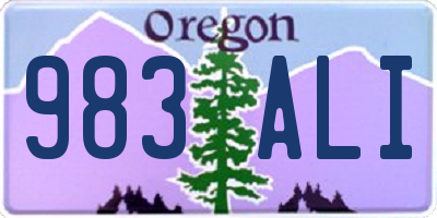 OR license plate 983ALI