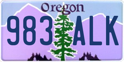 OR license plate 983ALK