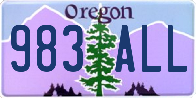 OR license plate 983ALL