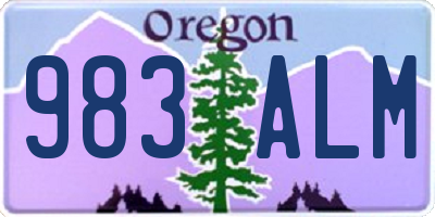 OR license plate 983ALM