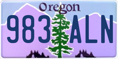 OR license plate 983ALN