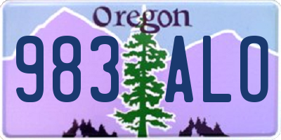 OR license plate 983ALO