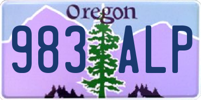 OR license plate 983ALP