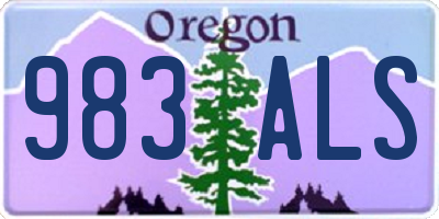 OR license plate 983ALS