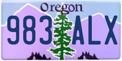 OR license plate 983ALX
