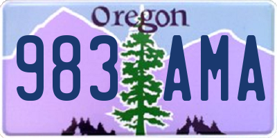 OR license plate 983AMA