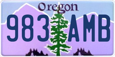 OR license plate 983AMB
