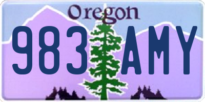 OR license plate 983AMY