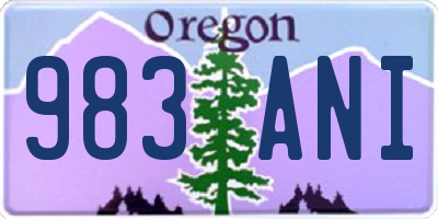 OR license plate 983ANI
