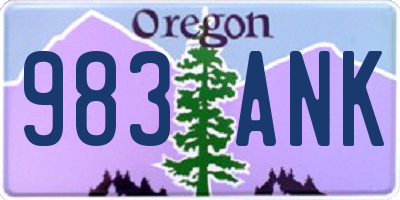 OR license plate 983ANK
