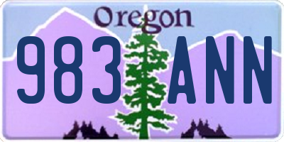 OR license plate 983ANN