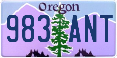 OR license plate 983ANT