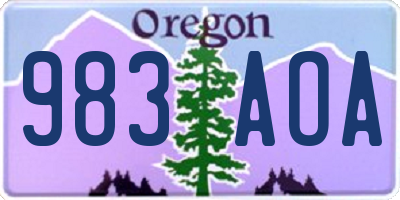 OR license plate 983AOA