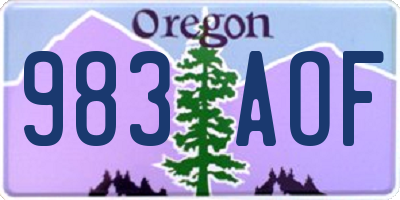 OR license plate 983AOF
