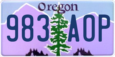 OR license plate 983AOP