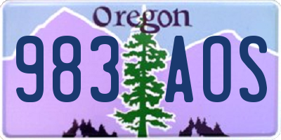 OR license plate 983AOS