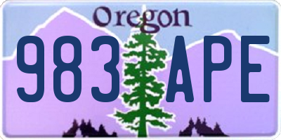OR license plate 983APE
