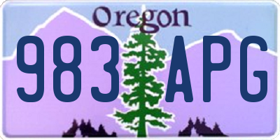 OR license plate 983APG