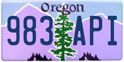 OR license plate 983API