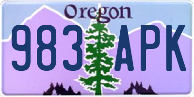 OR license plate 983APK