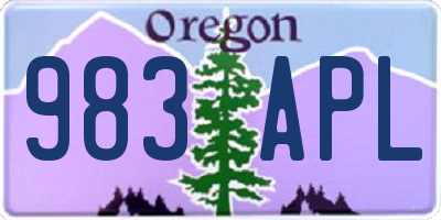 OR license plate 983APL