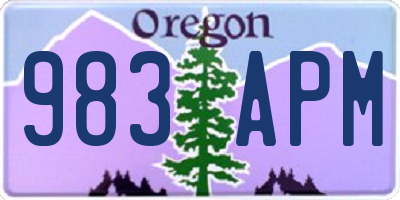 OR license plate 983APM