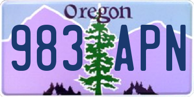 OR license plate 983APN
