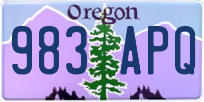 OR license plate 983APQ