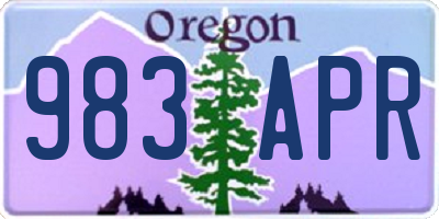 OR license plate 983APR
