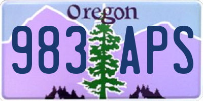 OR license plate 983APS