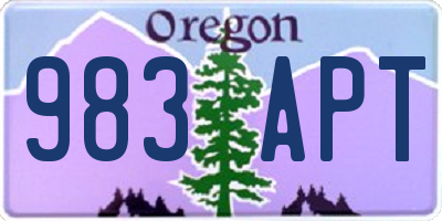 OR license plate 983APT