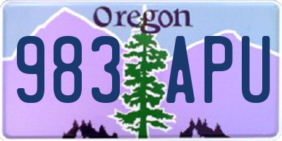 OR license plate 983APU