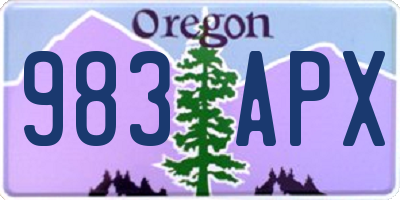 OR license plate 983APX