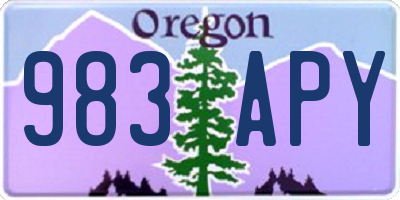 OR license plate 983APY