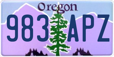 OR license plate 983APZ