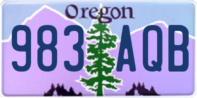 OR license plate 983AQB