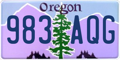 OR license plate 983AQG