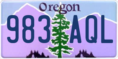 OR license plate 983AQL