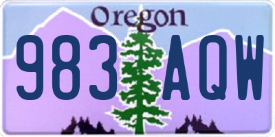 OR license plate 983AQW