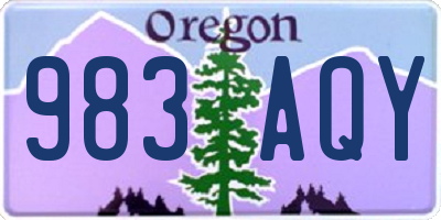 OR license plate 983AQY