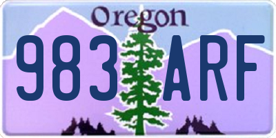 OR license plate 983ARF