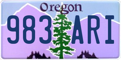 OR license plate 983ARI